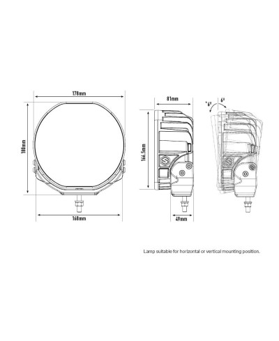 PHARE LED LAZER SENTINEL ELITE 7"  /  NOIR - Avec feux de position