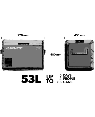DOMETIC CFX3  55IM  bac à glaçons (12/24  100-240V)