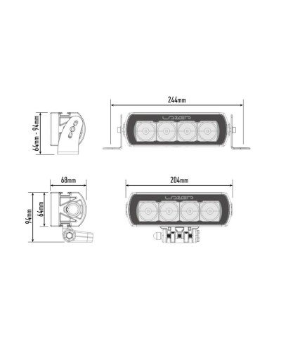 PHARE LED LAZER ST-4 EVOLUTION / NOIR