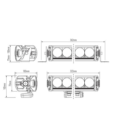 PHARE LED LAZER TRIPLE-R 6 (850) NOIR STD