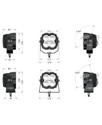 PHARE LED LAZER UTILITY-80 Gen2 NOIR - FIXATION SLIM