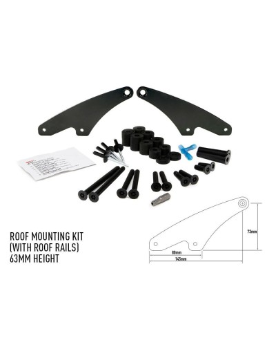 KIT MONTAGE TOIT (avec rails de toit) -  H 63mm / P 73mm - Linear/T