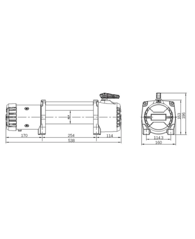 TREUIL TMAX EW12500 (5665KG) 12V MUSCLELIFT (CABLE)