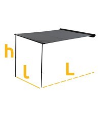 Auvent Snug Sun 250, polyester Oxford 600D et aluminium, 250x250