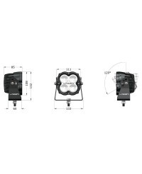PHARE LED LAZER UTILITY-80 Gen2 NOIR - FIXATION WIDE