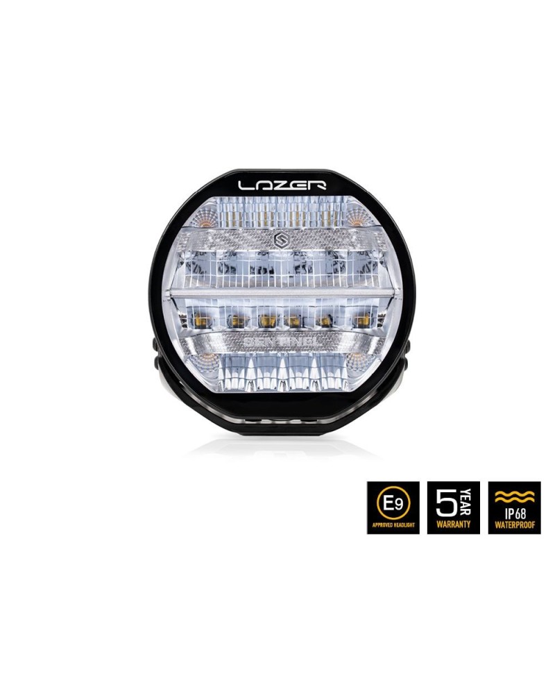 PHARE LED LAZER SENTINEL 9"  /  CHROME - Avec feux de position