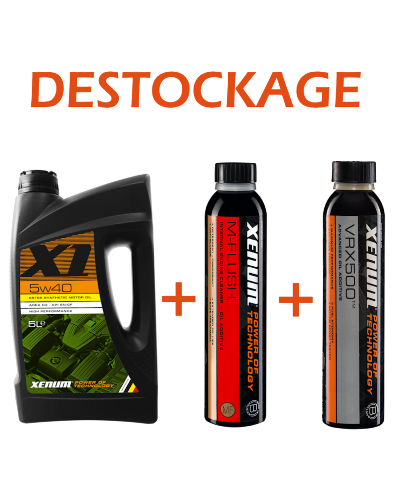 DESTOCKAGE X1 5W40 5L + VRX 500 + M-FLUSH