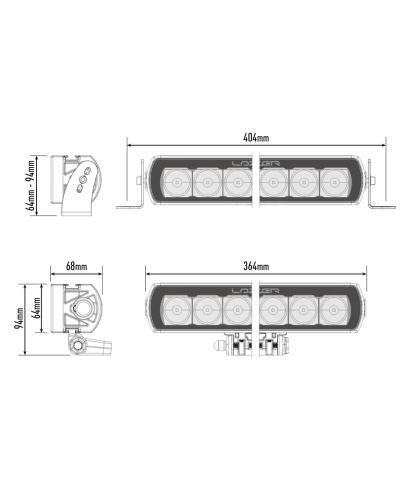 PHARE LED LAZER ST-8 EVOLUTION / NOIR