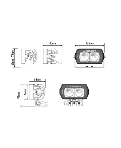 PHARE LED LAZER ST-2 EVOLUTION / NOIR