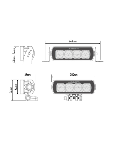 PHARE LED LAZER ST-4 EVOLUTION / NOIR