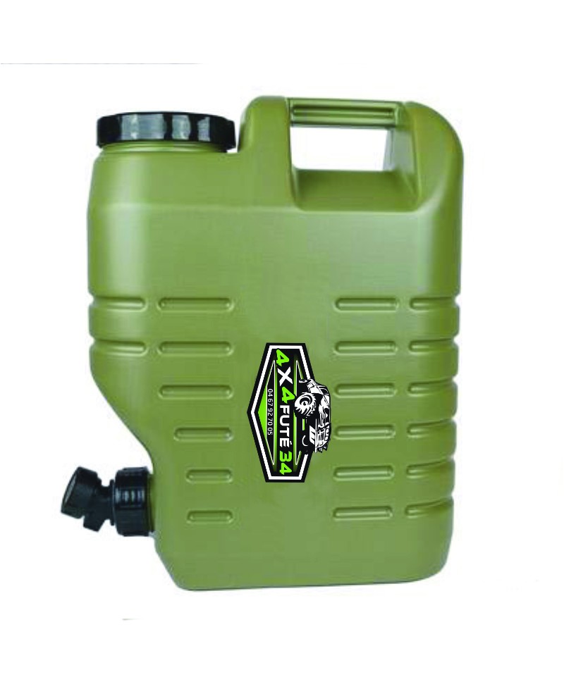 Bidon d'eau de 12 litres pour le camping, vanlife, raid ou voyage. Qualité alimentaire