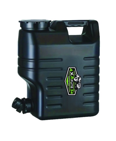 Bidon d'eau de 12 litres noir pour le camping, vanlife, raid ou voyage.