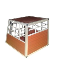 Coffre aluminium et bois pour transport de chien 540 x 690 x 514 mm