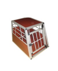 Coffre aluminium et bois pour transport de chien 540 x 690 x 514 mm
