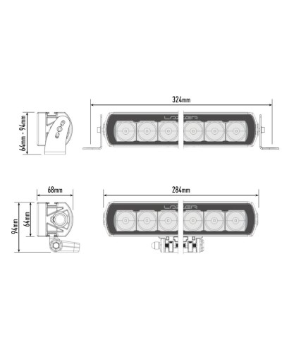 PHARE LED LAZER ST-6 EVOLUTION /  NOIR