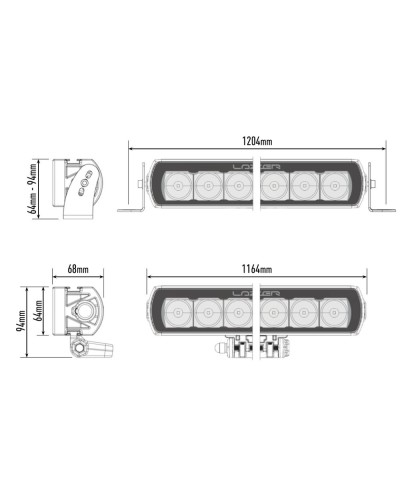 PHARE LED LAZER T-28  EVOLUTION /  NOIR